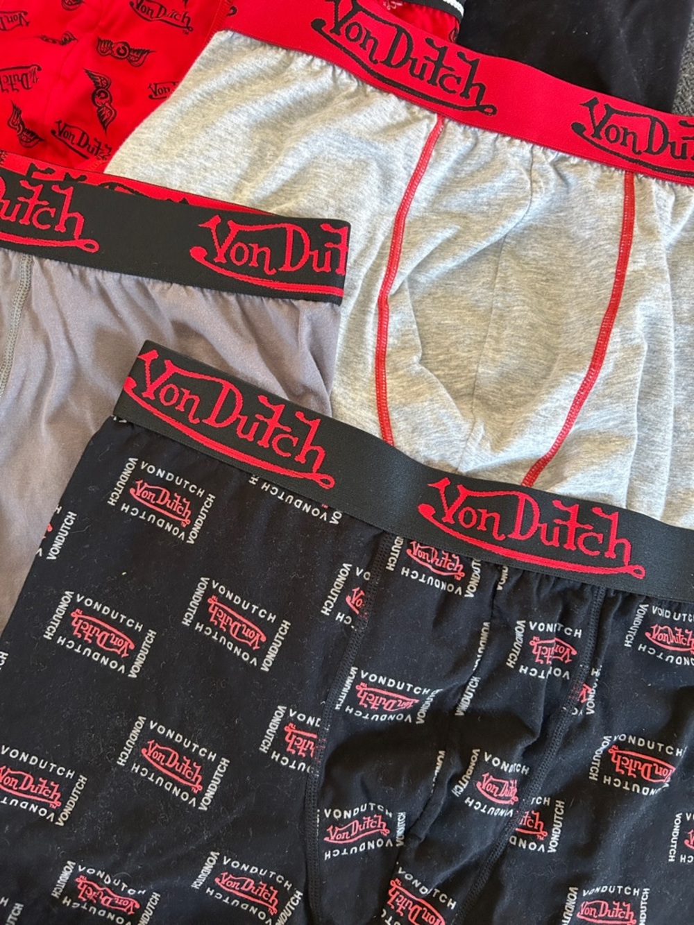 Von Dutch Men’s Boxer Briefs in Red, Black, Gray - Picture 4 of 5